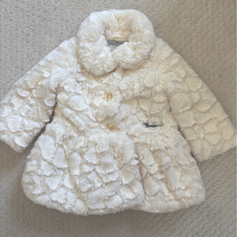 Calvin Klein Faux Fur Jacket, Size 18M